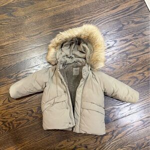 Zara Cream Faux Fur Jacket